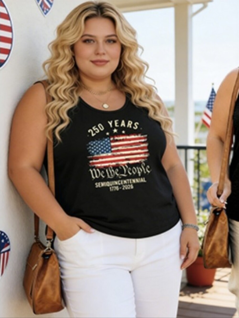 "We The People" Black Graphic Tank Top